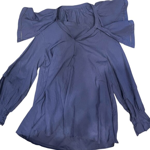 Tops - Women’s Navy Cold Shoulder Long Sleeve Blouse